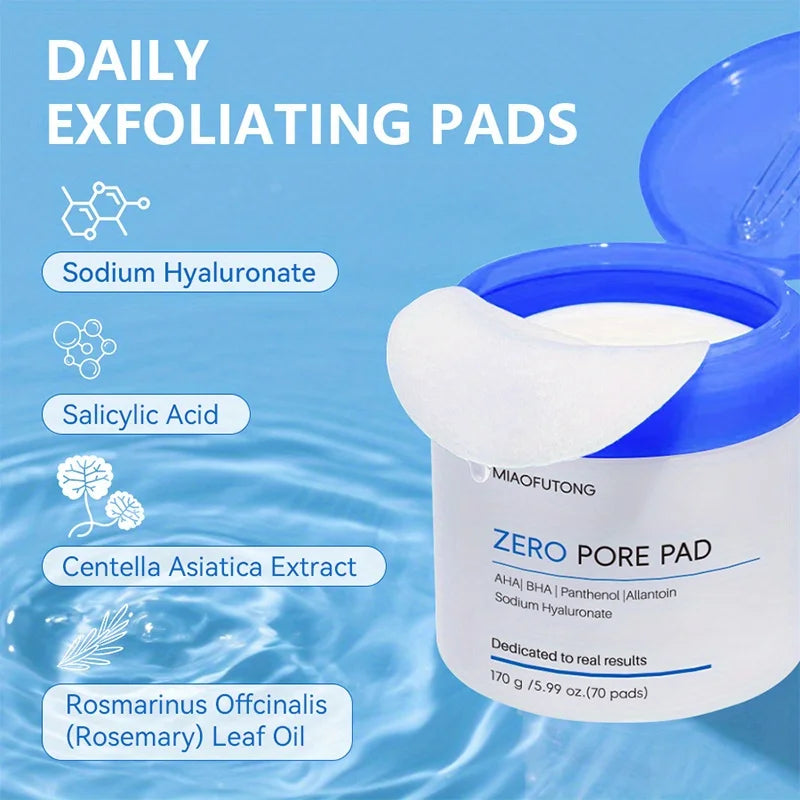 70PCS Hyaluronic Acid Cleansing and Makeup Remover Pads,Cotton Pad MakeupRemover Pads, Gently Clean and Remove Makeup Moisturize